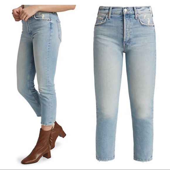 NWT Mother Superior High Rise Tomcat Distressed Ankle Jeans in Bless You - Picture 4 of 14